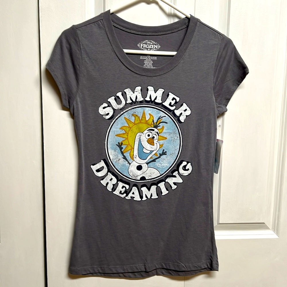 Disney Frozen Olof Summer Dreaming Graphic Tee Shirt Size Jr M 7/9 NWT